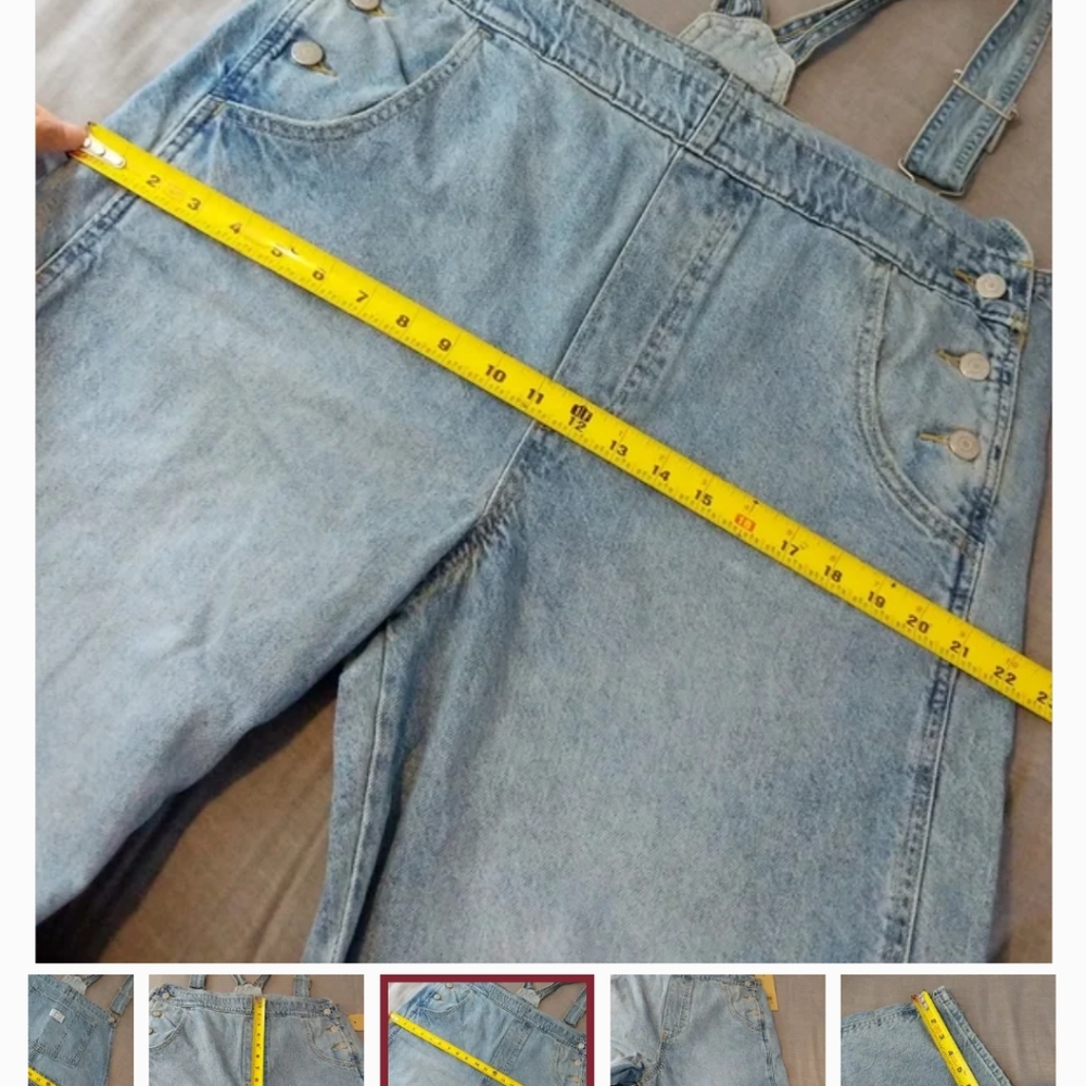 Levi's Loose Fit Overalls Light Wash Denim Jean Pants Jumpsuit - Picture 14 of 16